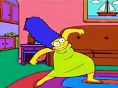 the simpsons is dancing in his living room