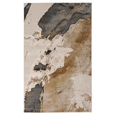 an abstract painting with white, brown and black colors on the surface is featured in this image