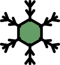 Illustration of Snowflake Icon In Green And Black Color. Black Green, Green