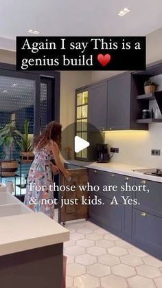 Gwendolyn Jones on Instagram: "For those who said it was a waste because kids grow up….they do, but those who are shorter will appreciate this built in step stool solution.. it just makes sense and I am tall ♥️🥰! It’s a yes for me!   Forgot to tag the creator. As it was elsewhere with no mention of where the solution originated My apologies! ♥️  @melisacicekdinc   #organized#organizer#declutter#homehacks#homesweethome" Built In Step Stool, Lake House Kitchen, My Apologies, Kids Growing Up, Organize Declutter, Kitchen Remodel Idea, Who Said, Home Hacks