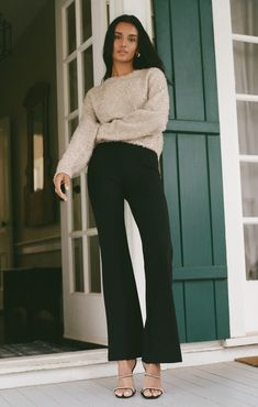 Black Black Wide-leg Flares For Workwear, Black Flare Wide Leg Pants For Business Casual, Chic Black Flares For Workwear, Chic Black Flares For Fall, Elegant Mid-rise Wide Leg Pants For Fall, Mid-rise Wide Leg Pants For Workwear In Fall, Mid-rise Stretch Flares For Work, High Waist Stretch Flares For Work, Stretch High Waist Flares For Workwear