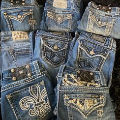 Never Worn Jeans, Very Good Condition Need Gone Asap Sizes- 25,26,27,28,30, And 5 Dream Pants, Dreamy Clothes, Country Jeans, 2000s Jeans, 00s Mode, Chloe Boots, Worn Jeans, Latina Fashion Outfits