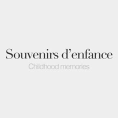 the logo for souvenirs d'enfance childhood memories