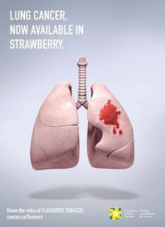 Canadian Cancer Society: Strawberry  Advertising Agency: Rethink, Toronto, Canada Healthcare Ads, Collage Fabric, Medical Posters, Awareness Poster, Creative Advertising Campaign, Publicidad Creativa, Social Awareness, Panel Wall, Warm Shoes