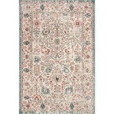 There is nothing more beautiful than a classically designed rug! Our Vintage Floral Lenore Area Rug will fill any room with its charming style and colors. Rug measures 7 ft. 10 in. in length x 10 ft. in height Crafted of polypropylene Machine made construction All over floral pattern Hues of orange, cream, gray, and green Rug pad not included Made in the Turkey Care: Vacuum regularly. Blot spills with a mild detergent and clean cloth. Not safe for outdoor use. This item is available at Kirklands.com only, not available in stores. Please note: this item cannot be shipped to APO/FPO addresses. | Vintage Floral Lenore Area Rug, 7x10, multicolor, 7x10 , Polypropylene | Kirkland's Home Area Room Rugs, Floral Area Rug, Affordable Rugs, Target Rug, A Rug, Floral Area Rugs, Transitional Area Rugs, Synthetic Materials, Cow Hide Rug