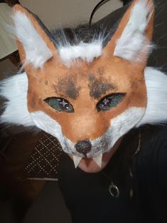 Customizable Therian mask, speak by message to place orders Therian Fox Mask, Fox Therian Mask, Therian Masks, Fox White, Therian Mask, Cute Masks, Mask Designs, Fox Mask, Animal Masks