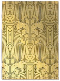 an art deco wallpaper with gold and black designs