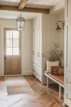 the entryway is clean and ready for guests to use