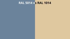 two different shades of blue and yellow with the words ral 5014 vs rat 1014