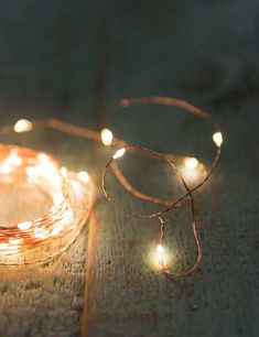 some lights that are sitting on a table