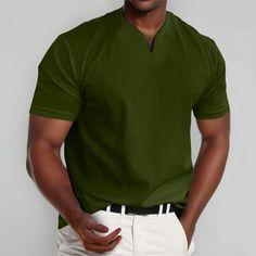 Men's T-shirts, as the common language of global men's fashion, have become a hot commodity in cross-border e-commerce with their simplicity, comfort and versatility. With a classic design, this T-shirt blends style with practicality, making it an integral part of men's wardrobes around the world. Size: M.  Color: Green.  Pattern: solid. Novelty T Shirts, White Tee Men, Compression Shirt Men, Sport T Shirts, Fall Tees, Mens Work Shirts, Polo Tee Shirts, V Neck Shirts, Pocket Tee Shirts