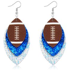 PRICES MAY VARY. Layered Football Leather Dangle Earrings:These colorful football earrings are stunning!These leather earrings for women feature vibrant football designs layered in glittering leather,combine passion for the game with chic style,adding a playful yet sophisticated touch to any fan's outfit. Football Earrings Material&Size: These football team earrings are made of Faux Leather and special sequins, and are handmade to ensure durability and comfort. Each pair of football earring is u Football Clay Earrings, Team Earrings, Basketball Earrings, Game Jewelry, Football Jewelry, Earrings Funny, Baseball Earrings, Sports Lover Gifts, Clay Inspo