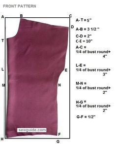 an image of the back side of a garment measurements chart