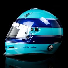 Bell GP-3 Beco Turquoise Racing Helmets, Helmet Design, Rock Solid, Motorcycle Helmets, Custom Paint, Formula 1