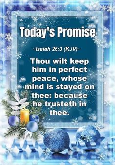 a christmas card with the words today's promise