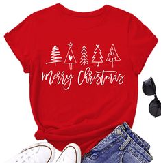 Christmas Cookies Tree, Female T Shirt, Fall Tee Shirts, Merry Christmas Funny, Christmas Tee Shirts, Christmas T Shirt Design, Tee Tree, Cute Christmas Tree