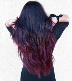 Red Ombre Hair Color, Ombre Hair Color Ideas, Dark Ombre Hair, Red Hair Inspiration, Black Red Hair, Brown Ombre Hair