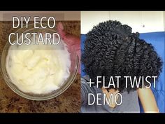 DIY MOISTURIZING ECO STYLER GEL CUSTARD RECIPE + FLAT TWIST DEMO - YouTube Length Retention Natural Hair, Eco Styler Gel, Custard Recipe, Custard Recipes, Diy Products, Flat Twist, Black Hair Care