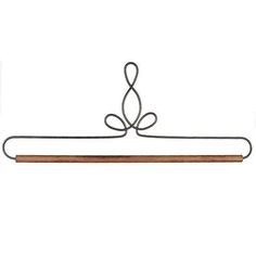 an iron and wood towel rack with two hooks