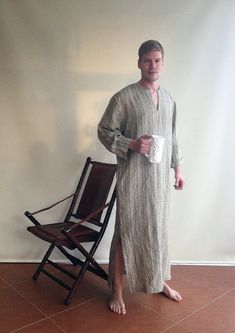 Mens Kaftan, Mens Robes, Plus Size Mens Clothing, Kaftan For Men, Men Kaftan, Plus Size Mens, Men's Robes, Valentine Gifts For Husband, Linen Men