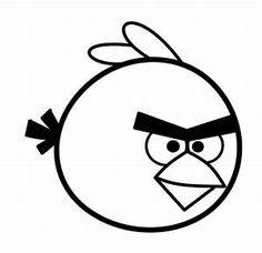 the angry birds logo is shown in this black and white photo, which appears to be an angry bird