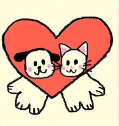 an image of two cats in the shape of a heart