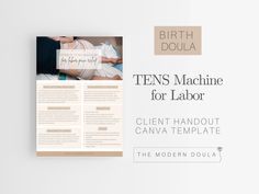 a brochure with the words ten's machine for labor on it