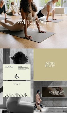 Yoga Wellness Fitness Logo Design Brand Kit & Brand Identity Design Yoga Studio Business Card, Pilates Studio Brand Identity, Yoga Website Inspiration, Yoga Logo Design Brand Identity, Yoga Social Media Design, Yoga Studio Brand Identity, Pilates Poster Design, Wellness Studio Aesthetic, Wellness Center Branding