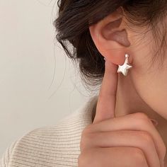 Material: 925 Sterling Silver Y2k Earrings, Chunky Hoop Earrings, Star Earrings Stud, Star Studs, Minimalist Aesthetic, Stainless Steel Earrings, Simple Earrings, Silver Stars, Gorgeous Earrings