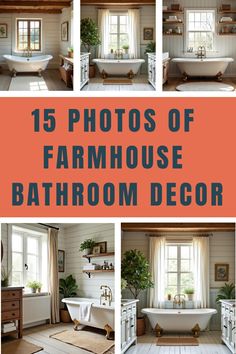 15 Photos of Farmhouse Bathroom Decor Farmhouse Bathroom Ideas, Shiplap Walls, Vintage Style Rugs, Modern Farmhouse Bathroom, Rustic Retreat, Country Style Kitchen, Budget Friendly Decor