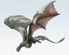 a large white dragon flying through the sky