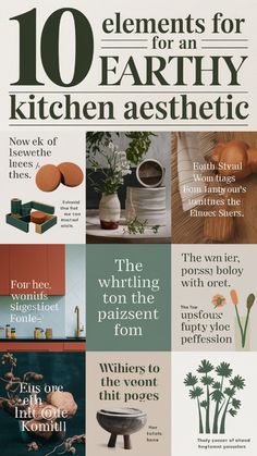 10 Elements for an Earthy Kitchen Aesthetic Earthy Home Color Palette, Earthy House, Earthy Bathroom Ideas, Earthy Bathroom, Earthy Kitchen, Natural Wood Accents, Home Color Palette, Earthy Living Room