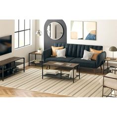 Get ready to make your space your own with the Mainstays Living Room in a Box, a 4-Piece Set with Reversible Tops. Perfect for college dorm rooms, apartments, family rooms, or living rooms, this ensemble takes the guesswork out of shopping and assembly. It includes one TV stand that accommodates most flat-screen TVs up to 55" and 60 lbs., two side accent tables for additional style and convenience, and one coffee table that ties the whole room together. Customize your set with three different configurations: all woodgrain tops for a natural look, all black for a sleek, modern finish, or a stylish mix of both. Whether you're gearing up for back to college or just want to refresh your space, the Mainstays Living Room in a Box adapts to your personal style with ease. Affordable and easy to as Room In A Box, Reversible Top, Back To College, College Dorm Rooms, Family Rooms, Room Box, Accent Tables, College Dorm, Accent Table