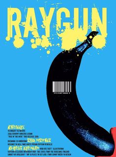 the cover to raygun magazine, with an image of a banana on it's side