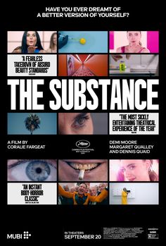 the substance movie poster with multiple images