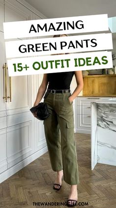 Looking for the best green pants to wear for any occassion? We've got your back? This post shows you 15+ green pants outfit ideas, casual green pants outfit ideas, green corduroy pants outfits, winter green pants outfit ideas, fall green pants outfit ideas, outfit ideas with green cargo pants, green dress pants outfits, and more aesthetic green pant outfit ideas! Forest Green Slacks Outfit Women, Green Pant Outfit, Corduroy Pants Outfits, Army Green Pants Outfit, Pant Outfit Ideas, Olive Pants Outfit, Green Pants Women, Pant Outfits For Women