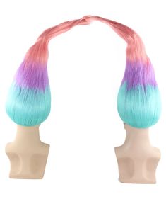 Twin Troll Wig - HalloweenPartyOnline David Bowie Wig, Trolls Costume, 80s Mullet, Trolls Dress, Troll Wig, Mullet Wig, Troll Costume, Mens Wigs, Halloween Wigs