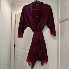 Beautiful Gold Hawk Satin Slip With Hotouch Satin Robe - Both In Maroon. Robe Has Pockets And Inside Ties. Slip Is In Excellent Pristine Condition, Robe Is Used. Size Xs/S But Too Long On Me. Slip Only Retails For $300+ Tags: Lingerie, Anthropologie, Sexy Slip, Maroon Nightgown, Maroon Slip, Sexy Nightgown, Bluebella, Intissimi Slip, Lunya Slip, Lunya Nightgown, Free People Slip, Fenty Slip, Fleur De Mal, Agent Provocateur Slip, Gooseberry Slip Satin Slip, Agent Provocateur, Night Gown, Women's Intimates, Anthropologie, Free People, Lingerie, Satin, Tags