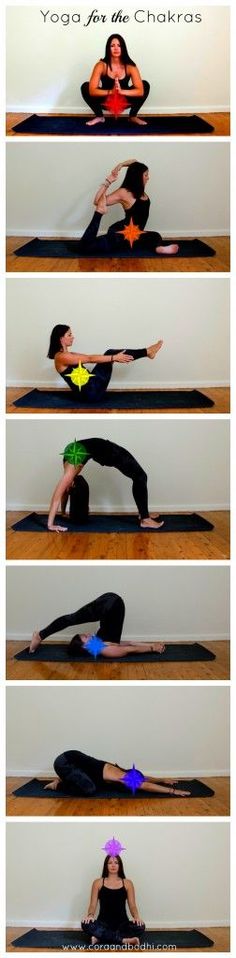 a woman is doing yoga poses on the floor