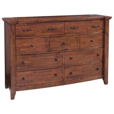 a large wooden dresser with many drawers