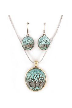 Patinated Tree of Life Necklace Set Maxi Dresses Plus Size, Tree Of Life Jewelry, Clothes Casual, Earrings Accessories, Tree Of Life Necklace, Dresses Plus Size, Matching Jewelry, Jewelry Tree, Plus Size Maxi
