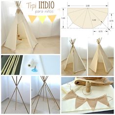 several different types of teepees and other things to make it look like they are made