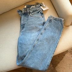 H&M High Waist Mom Jean Size 2. Nice Quality Denim For The Price. Never Worn. Light/Medium Wash. Trendy H&m Jeans For Fall, H&m Denim Blue Jeans For Spring, H&m Spring Denim Blue Jeans, Spring H&m Denim Blue Jeans, H&m Medium Wash Denim Jeans, H&m High Waist Denim Jeans, H&m High Rise Jeans For Fall, H&m Denim Blue Jeans, H&m High Waist Jeans For Spring