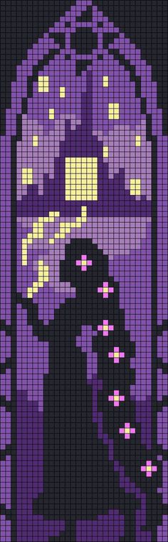 an image of a cross stitch pattern in purple and black