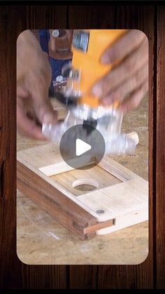 a video demonstrating how to use a sanding block with a power drill and glue