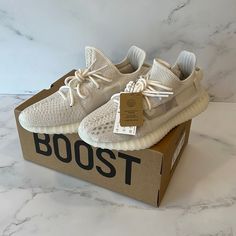 Adidas Yeezy Brand New With Tags 9.5 Mens 350 V2 Bone Yeezy Brand, Kanye West Adidas, Adidas Shoes Yeezy, Adidas Yeezy 350 V2, Yeezy 350 V2, Mens Yeezy, Adidas Yeezy 350, Yeezy Sneakers, Bone Color