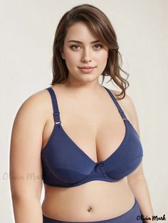 Olivia Mark - Womens Plus Size Medium Stretch V Neck Bra - Solid Color Nylon with Knot Front Detail for a Sexy and Comfortable Lingerie Experience Comfortable Lingerie, V Neck Bra, Stylish Bra, Bra Photos, Bra Models, Comfortable Bras, Plus Size Bra, Stylish Plus, Attractive Guys