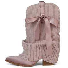 PRICES MAY VARY. [DATA]: 3" heel, 0.25" platform, 12.5" leg opening, 8.5" shaft [DESIGN]: Women's knitted ballet boots feature a fold-over style and easy pull-on design with soft ribbed cuffs, leather uppers and removable bow detail. [SOURES Of INSPIRATION]: These unique boots are inspired by dancers' leg warmers, and their stylish and cute shape led us to call them ballet boots. [MUST HAVE]: Whether you're dancing, shopping, dating, traveling, etc, these knitted ballet boots are a must-have in your shoe collection. [TRUE TO SIZE]:Just choose your usual size, these cute folding boots are a hit in any season. La Moda Boots Hearts, Luchase Boots, Heavenly Feet Boots, Womens Pink Boots, Jeffery Campbell Boots Outfits, Leg Warmers Heels, Dollette Shoes, Combo Boots, Cute Knee High Boots