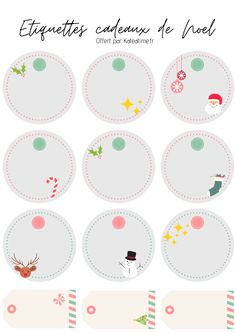 christmas tags with different designs on them