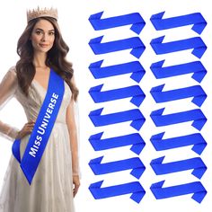 PRICES MAY VARY. 【16 PCS Blue Satin Sashes for Pageants】- Come with 16 pieces blue sashes in total, sufficient quantity can satisfy your festival, party needs; You can decor your blank sash to stand out from the crowd. 【Blank Sash for DIY 】- You can personally write whatever you would like on plain and blank sashes. Make a sash for parades, pageant, parties, and so much more! Whether you're using this sash to write something, or you're using it for a costume, with this blank sash you'll have the Beauty Pageant Sashes, Pageant Sashes, Senior Sash, Blue Sash, Homecoming Court, Bridesmaid Sash, Chair Slipcovers, Satin Sash, Heat Press Vinyl